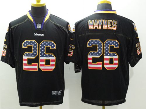 Nike Vikings #26 Trae Waynes Black Men's Stitched NFL Elite USA Flag Fashion Jersey - Click Image to Close